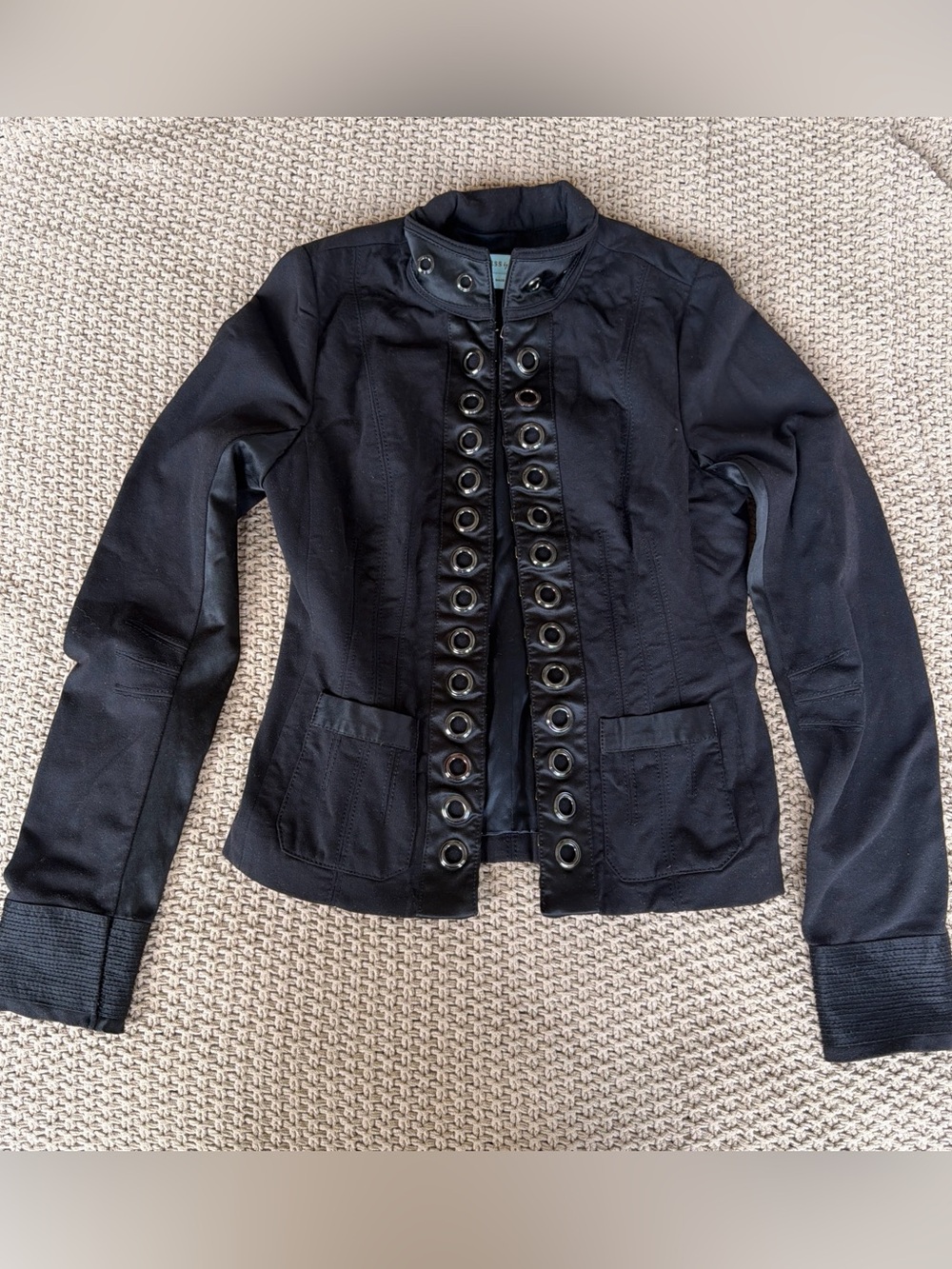 00s Guess by Marciano Black Grommet Jacket